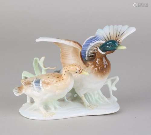 German porcelain figure. Ducks. Circa 1930. Unnoticed.