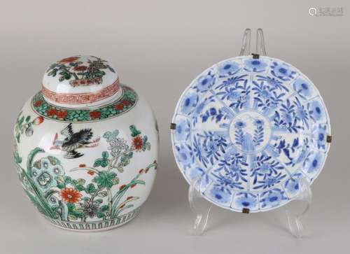 Chinese porcelain twice. Consisting of: Kang Xy dish,