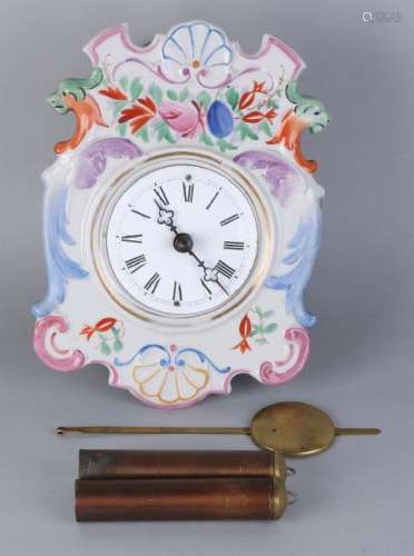 Large 19th century Schwarzwald porcelain clock with