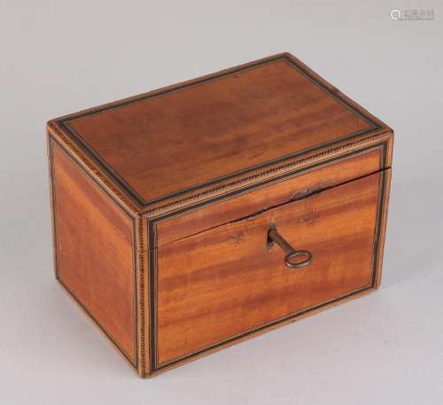 Early 19th century mahogany tea chest with two