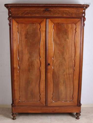 Nice Dutch mahogany maiden closet. Circa 1860. Cracks