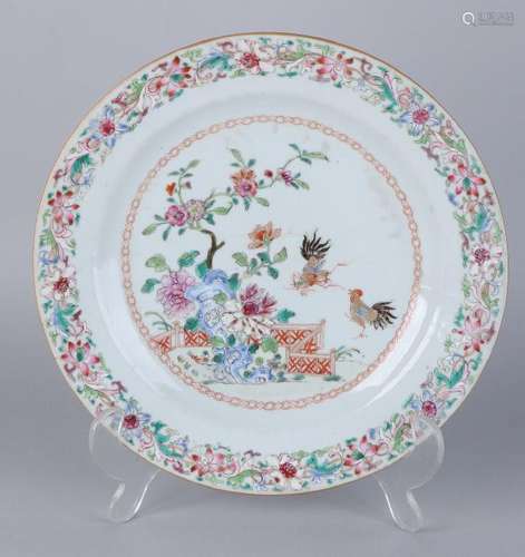 18th Century Chinese porcelain Family Rose plate with