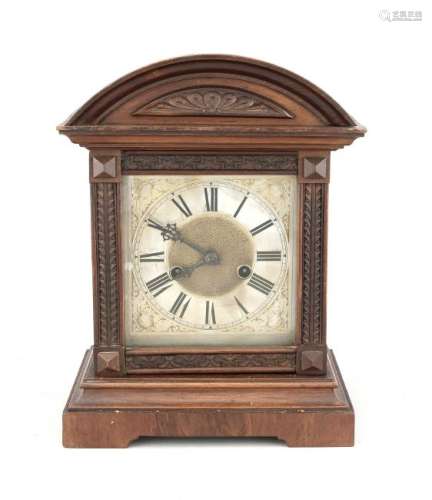 Antique German walnut Pfeilkreuz table clock.
