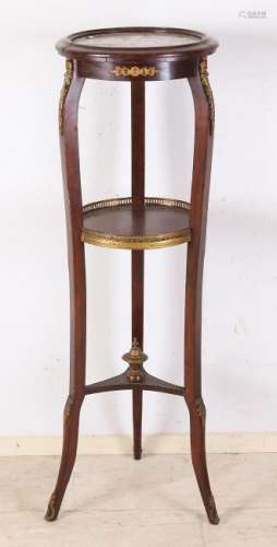 High 19th century French walnut pedestal with marble