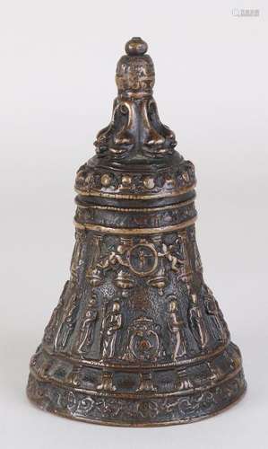 Renaissance-style table bell with apostles and god