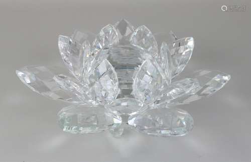 Large modern crystal faceted lotus flower. 21st