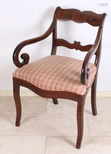 German mahogany Biedermeier armchair. Around 1840.