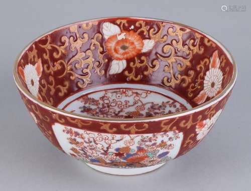 Old Chinese porcelain bowl with bottom mark and floral