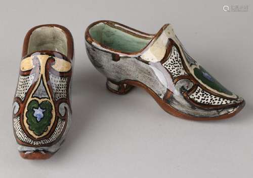 Two polychrome antique Brantjes Purmerend shoes.