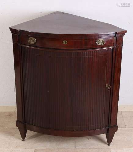 18th century mahogany Louis Seize corner cupboard with