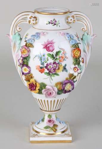 Antique German Dresden porcelain show vase. 20th