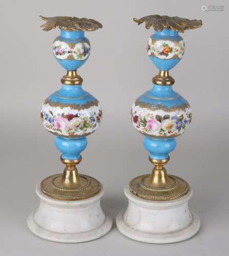 Two 19th century French Sevres hand-painted porcelain