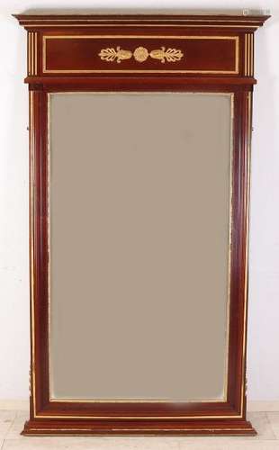 Very large 19th century mahogany neck mirror. Napoleon