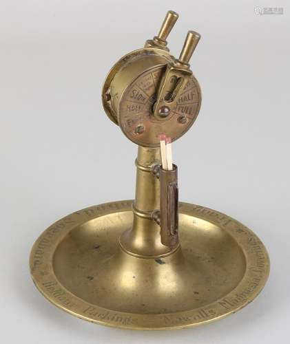 Separate antique brass cigar cutter, as ship telegraph.