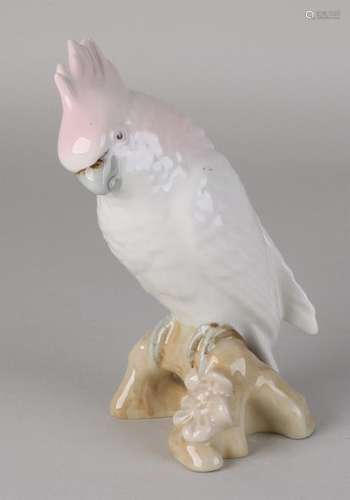 Antique Royal Dux porcelain parrot. Around 1920.