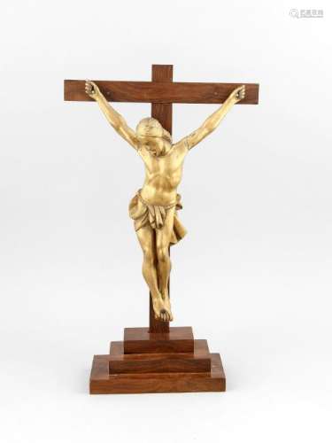 Antique wooden crucifix with gilt wooden Corpus