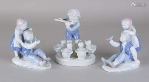 Three old German Gerold porcelain figures. With