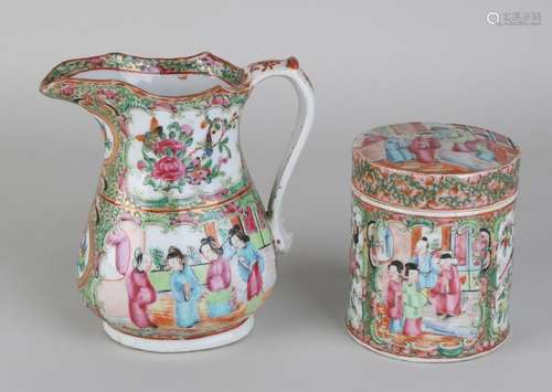 Two times antique Chinese / Cantonese porcelain with