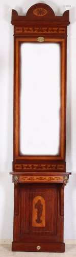 Early 19th century mahogany mirror with console and