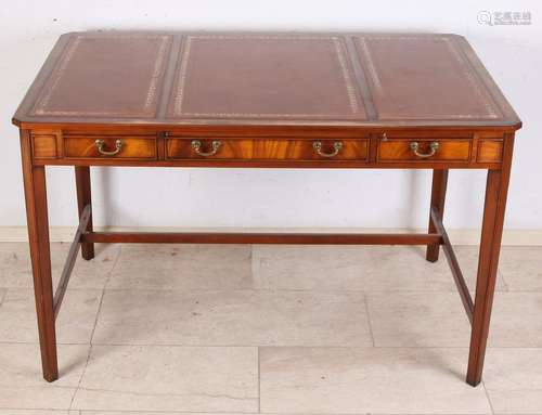 English mahogany writing desk with three drawers and