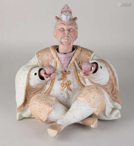 Large antique bisquit porcelain pagoda figure with