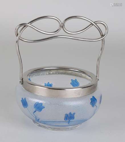 Antique Jugendstil glass candy holder with