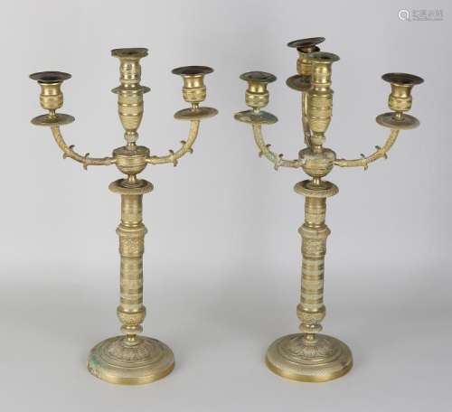 A set of fire-plated bronze two-part Empire