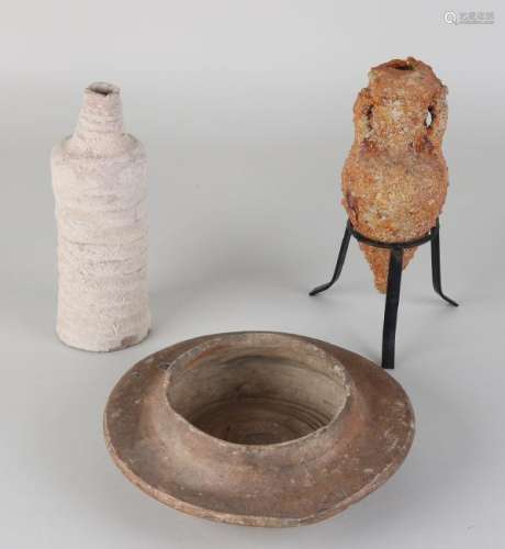 Three times terracotta antiques. Archaeological finds.