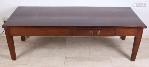 Antique Spanish coffee table with tapered legs, with