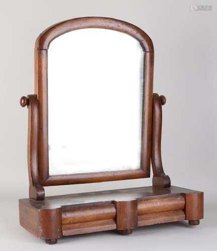 19th Century small English mahogany toilet mirror with