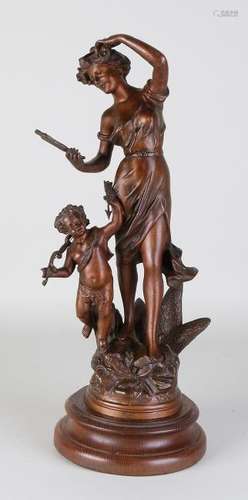 Large antique French statue. Art Nouveau. Circa 1915.