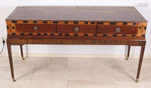 19th century English mahogany side table with three