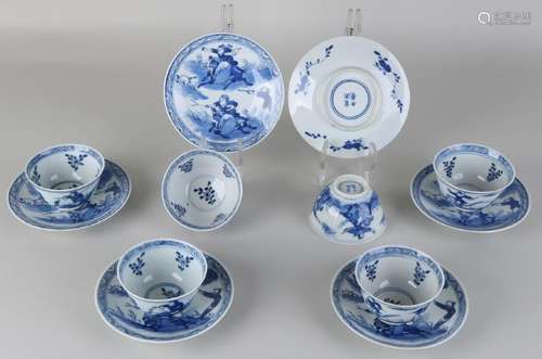 Six rare 19th century Chinese porcelain cups and