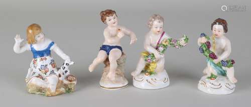 Four old / antique German porcelain figures. 20th