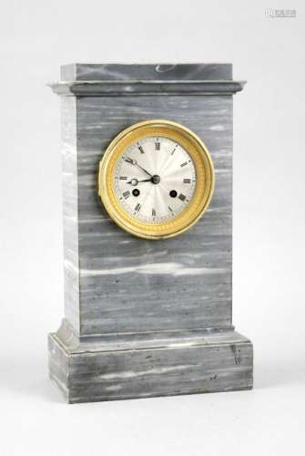 Antique gray-marble French Empire pendulum. Around