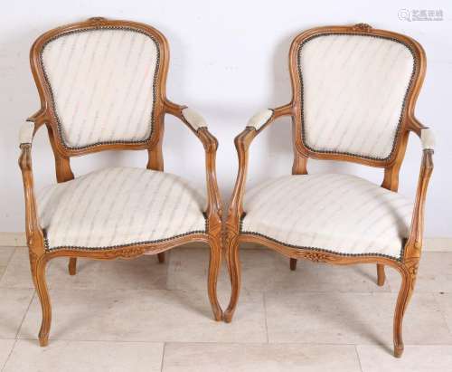 Five French Louis Quinze-style armchairs with good