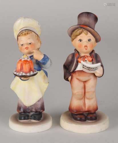 Two old German ceramic Hummel figures. W. Germany.