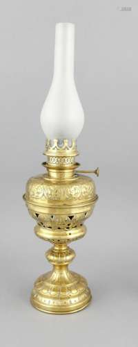 Antique brass Neo Renaissance petroleum lamp. Circa