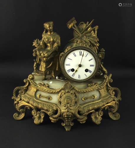 19世纪法式铜铸人物座钟