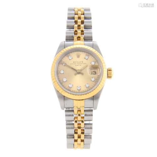 ROLEX - a lady's Oyster Perpetual Date bracelet watch.