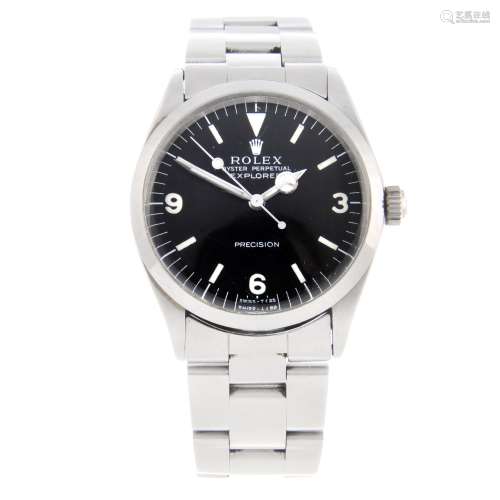 ROLEX - a gentleman's Oyster Perpetual Explorer Precision bracelet watch.
