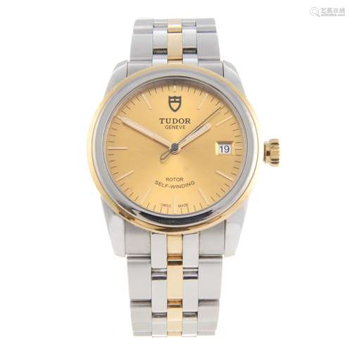 CURRENT MODEL: TUDOR - a gentleman's Glamour Date bracelet watch.