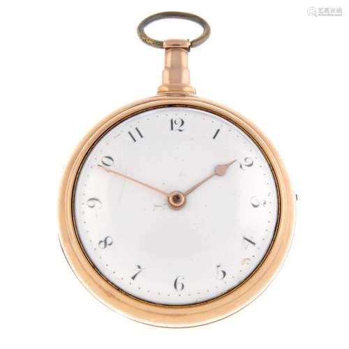 A pair case pocket watch by Dwerrihouse & Carter.