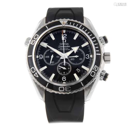 OMEGA - a gentleman's Seamaster Planet Ocean Co-Axial chronograph wrist watch.