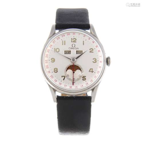 OMEGA - a gentleman's Cosmic triple-date wrist watch.