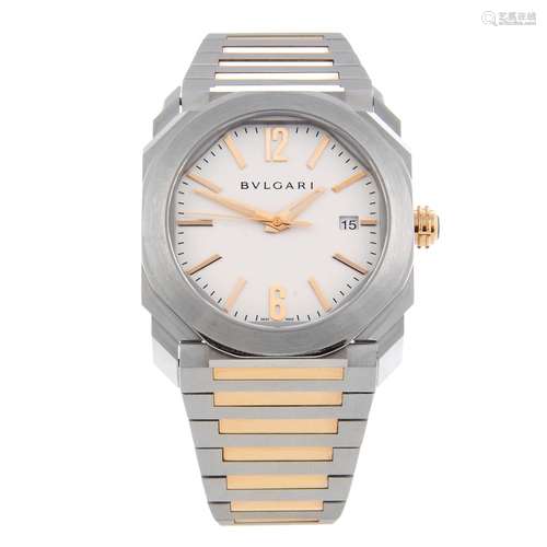 BULGARI - a gentleman's Octo Solotempo bracelet watch.