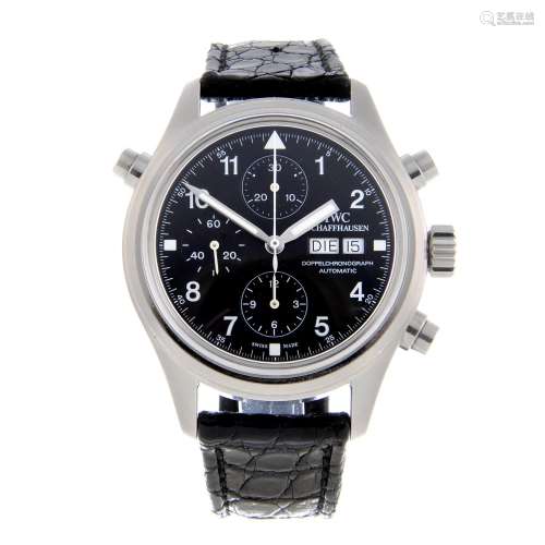 IWC - a gentleman's Pilot's 'Double Chronograph' wrist watch.