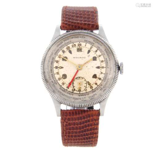 MOVADO - a gentleman's World Time wrist watch.