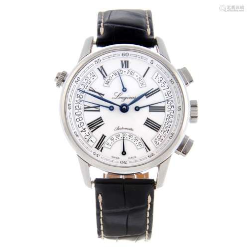 LONGINES - a gentleman's Heritage Retrograde wrist watch.