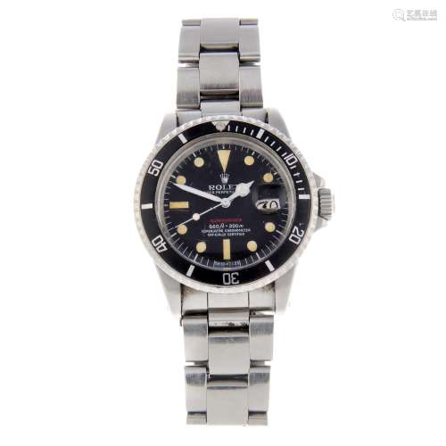 ROLEX - a gentleman's Oyster Perpetual Date 'Red Submariner' bracelet watch.